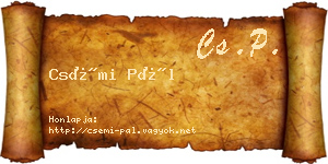 Csémi Pál névjegykártya